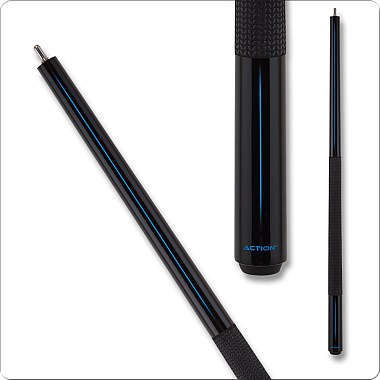 Action ABK07 Break Cue - 25oz - Black with blue stripe design
