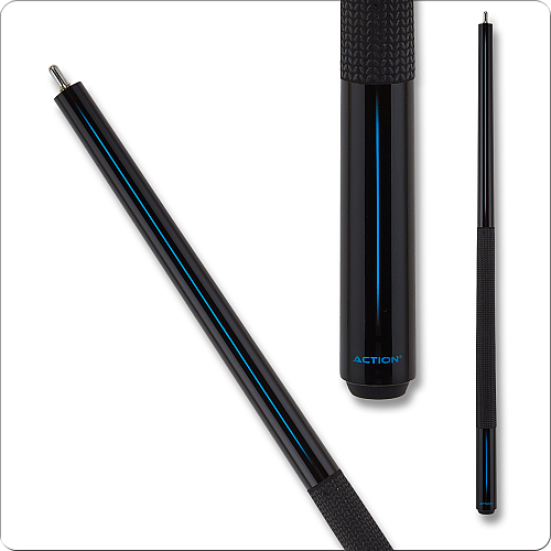 Action ABK07 Break Cue - 25oz - Black with blue stripe design