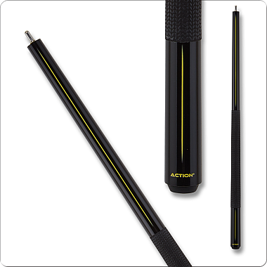 Action ABK08 Break Cue - 25oz  - Black with yellow stripe design