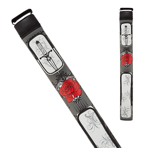 Athena ATHC14 2x2 Hard Cue Case - Rose and Dagger Design