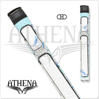 Athena ATHC19 2x2 Hard Case - White with light blue dragon fly and light blue diamond design