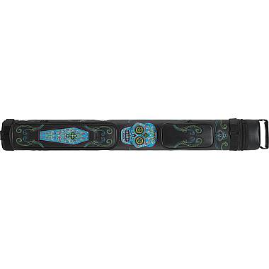 Action CALC22A 2x2 Hard Cue Case – Black with Skull Stitching | Oval Tube Protection
