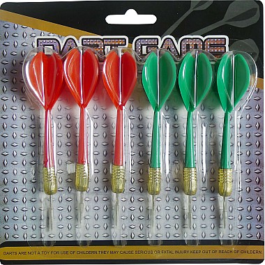 6 steel tip and plastic darts