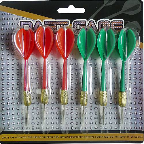 6 Steel Tip Darts with Plastic Body & Flights | DRT6