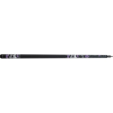 Eight Ball Mafia EBM14  Grey and black skull with purple roses and butterflies
