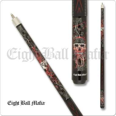 Eight Ball Mafia EBM28 Black with red accents and biker skull