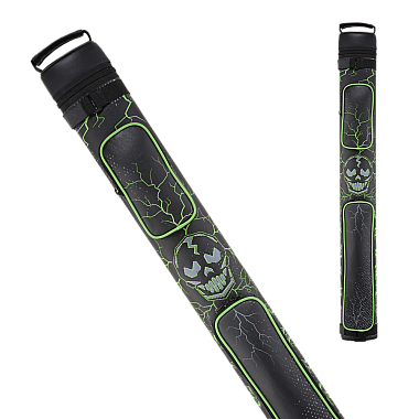 Eight Ball Mafia 2x2 Stitch Hard Case Black with lime green and gray cracking design embroidered skull EBMC22K