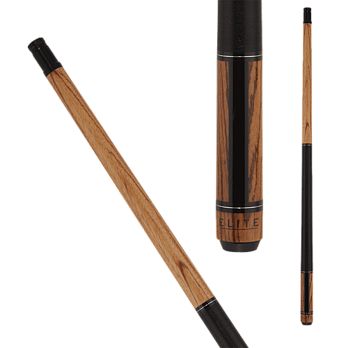Elite EP49 Pool Cue  - Zebrawood with black stain strip