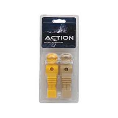 Action FBMBY Foosball Men Replacements - Tan & Yellow 2-Pack