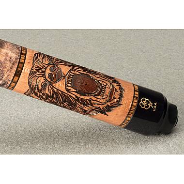 McDermott Wildfire Series Pool Cue G339 Wildfire 3D "Grizzly Bear" laser engraving