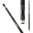 Griffin - GR-05 Pool Cue Dark gray stained with four, ebony, ivory & turquoise overlaid points
