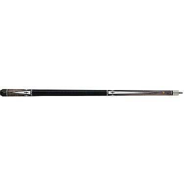 Griffin - GR-24 - Dark gray stained Pool Cue ebony and ivory alternating overlaid points