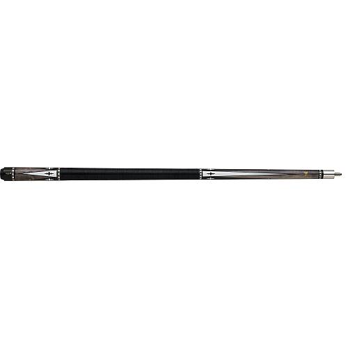 Griffin - GR-24 - Dark gray stained Pool Cue ebony and ivory alternating overlaid points