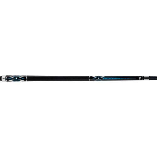 Griffin GR42 Pool Cue - Black with turquoise points and white diamond overlay