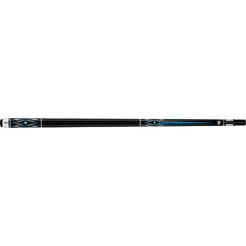 Griffin GR42 Pool Cue - Black with turquoise points and white diamond overlay