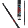 Griffin GR43 Pool Cue Black, turquoise, and silver mirror overlay on rosewood stained maple