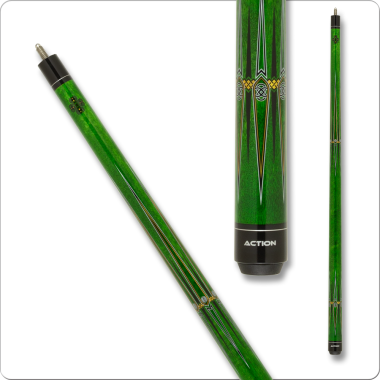 Action Impact IMP71 Cue - Green with 6 black and gold white and black