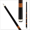 Joss - JOS213 Pool Cue - Black Stained Maple with Cumaru & Inlay Lacewood Rings on the handle