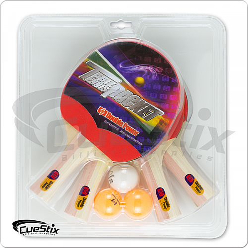 Ping Pong PP3554 Table Tennis Set - 4 Paddles & 3 Balls