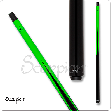 Scorpion SCO123 Neon Green Sneaky Pete Carbon Fiber Cue – 12.4mm Shaft