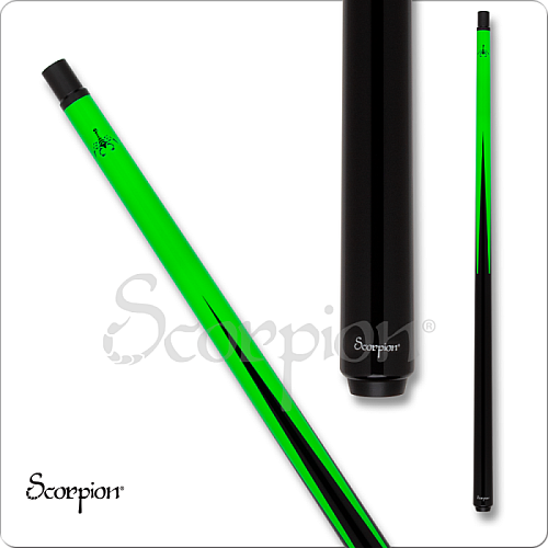 Scorpion SCO123 Neon Green Sneaky Pete Carbon Fiber Cue – 12.4mm Shaft
