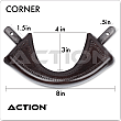 Dark Brown Leather Shield Pool Table Pockets Set of 6 – Replacement Drop Pockets