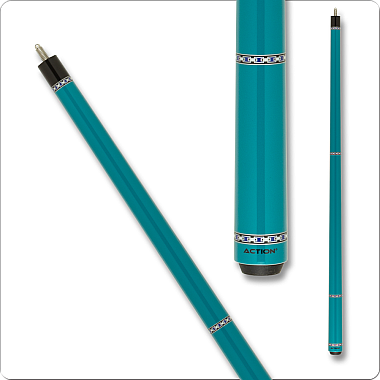 Action VAL39 Value Pool Cue - Turquoise with Blue and White Rings