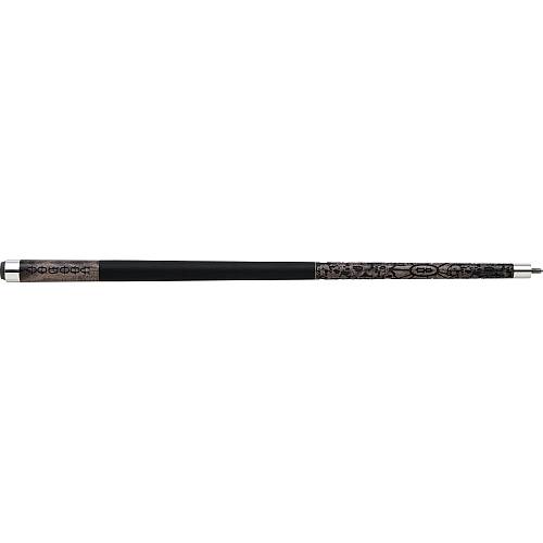 Voodoo 11 Gray Skull and Spiderweb Pool Cue - Leather Wrap