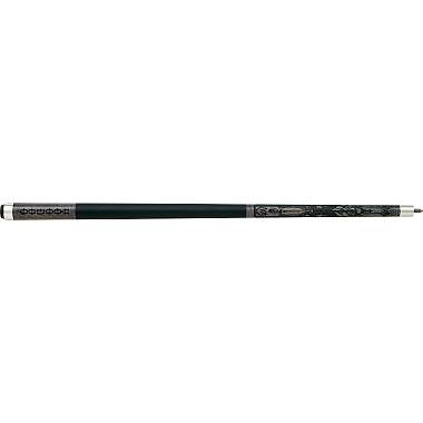 Voodoo 13 Gray Cemetery Pool Cue - Skull Engravings & Leather Wrap