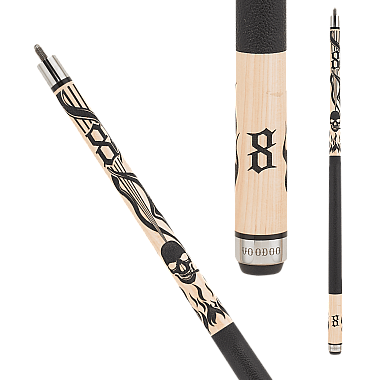 Voodoo VOD37 Blunt smoking skull pool cue - Smoking skull w/ flames