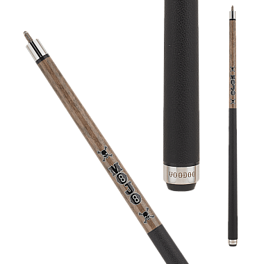 Voodoo MOJO Break Pool Cue - Gray Stained Skull & Crossbones