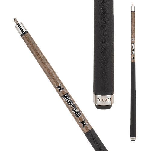 Voodoo MOJO Break Pool Cue - Gray Stained Skull & Crossbones